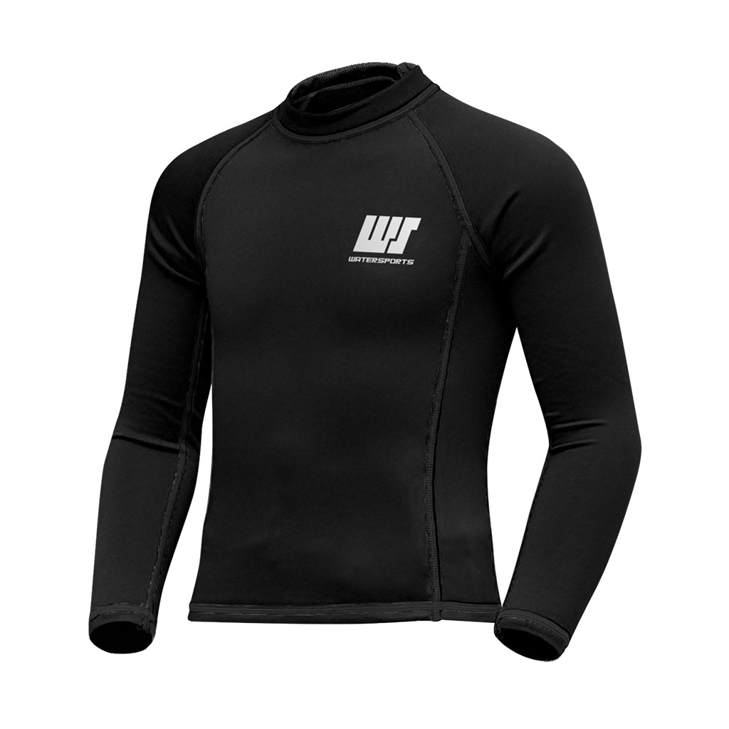 1mm 兒童短纖抓毛保暖上衣 - 黑