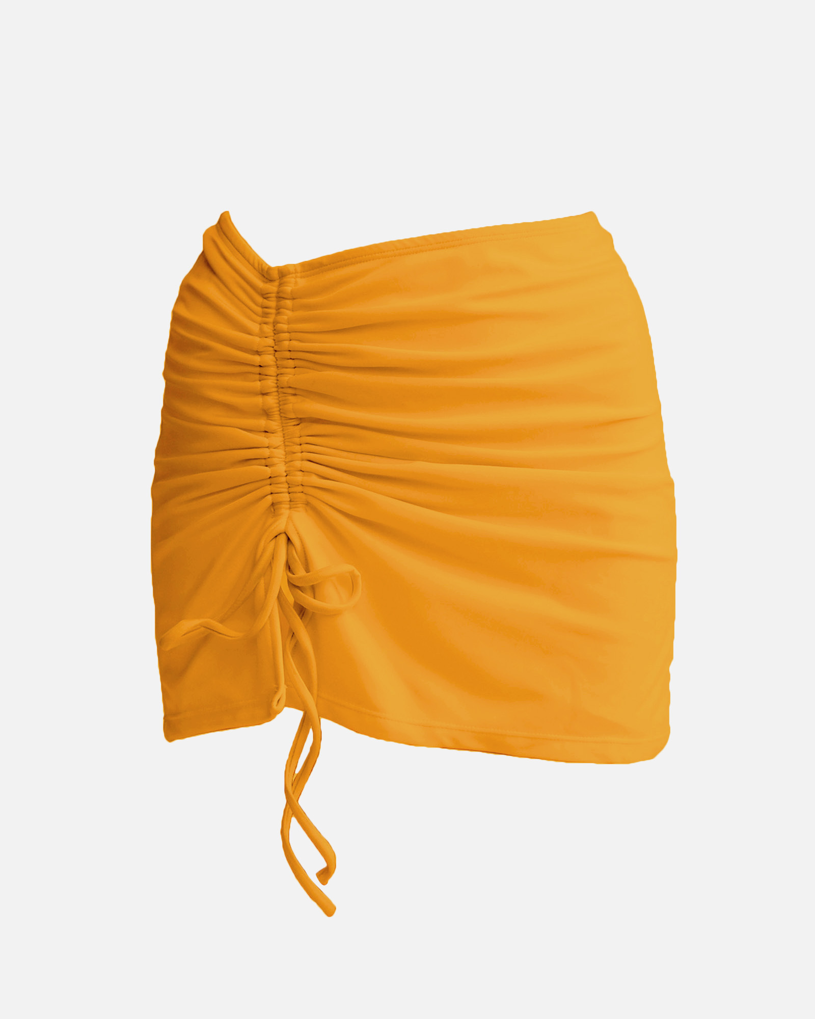 【羅紋琥珀黃】Aura 開衩抽繩外罩泳裙