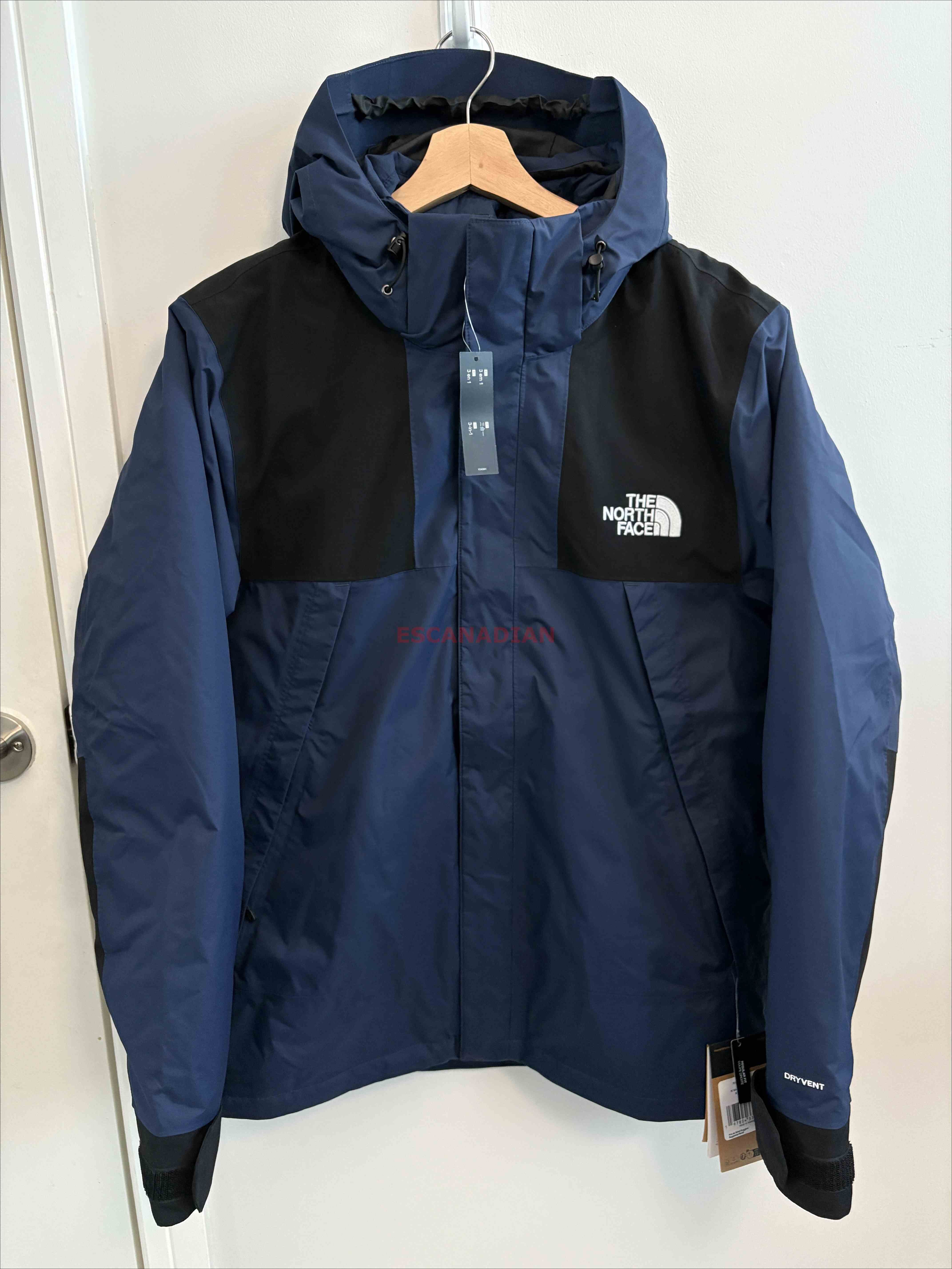 THE NORTH FACE 男大人 600羽絨三合一 刺繡小標 防風 防水 外套 (帽子可拆/內裡可單穿)