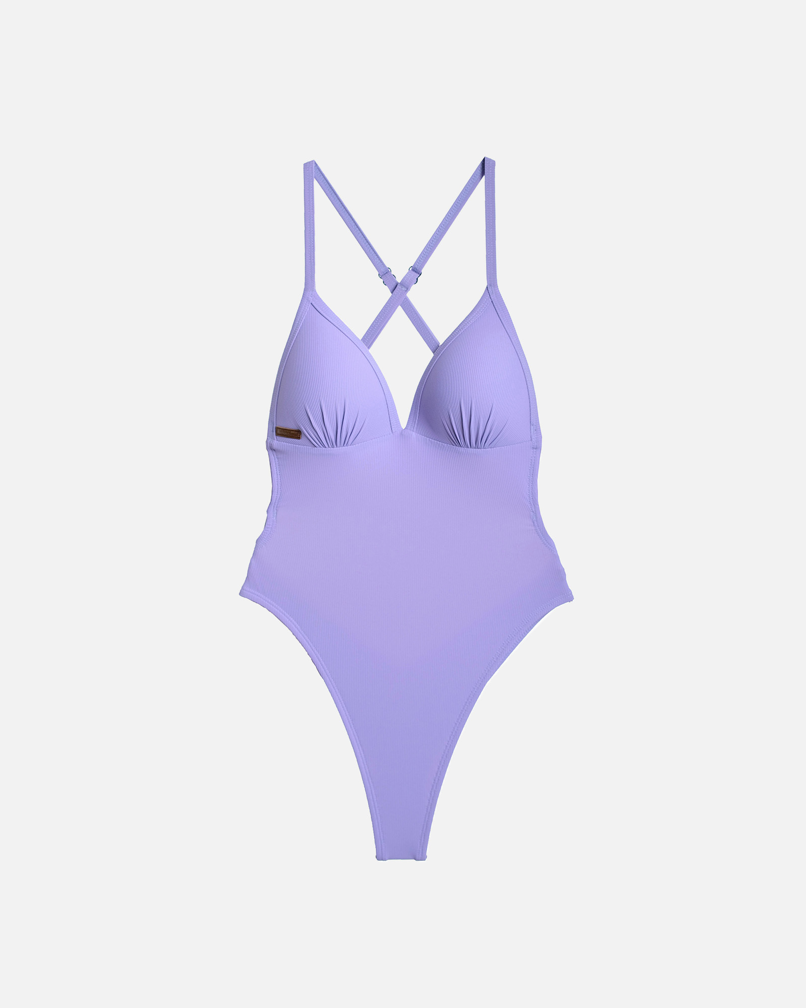 【羅紋優格紫】UPVEW 三角美胸海鷗丁連身泳裝