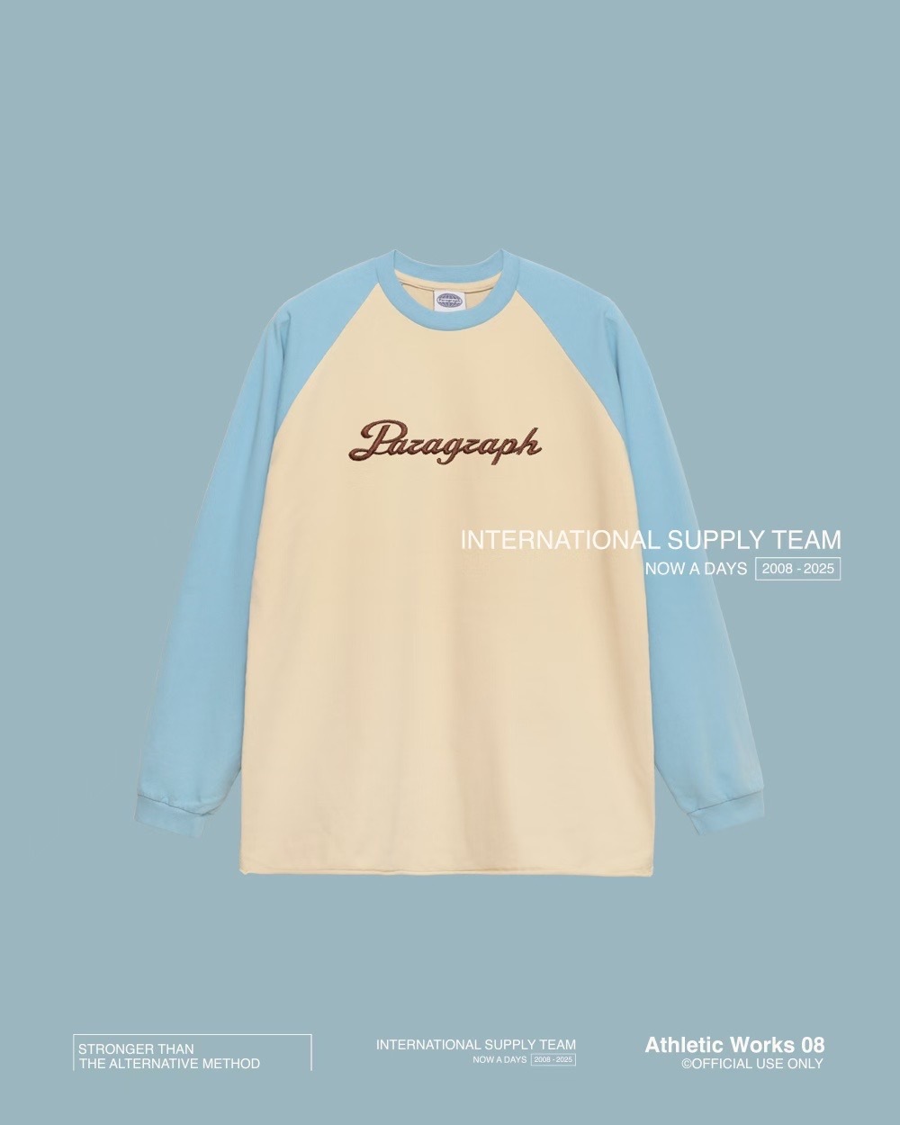 Paragraph 25FW 006 撞色 無肩線 文字 薄長袖