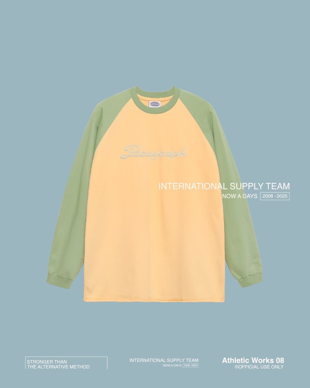 Paragraph 25FW 006 撞色 無肩線 文字 薄長袖