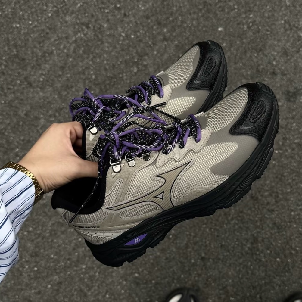 MIZUNO RACER S 卡其 雙鞋帶 紫色 防潑水 美津濃 中性鞋款 D1GH263502