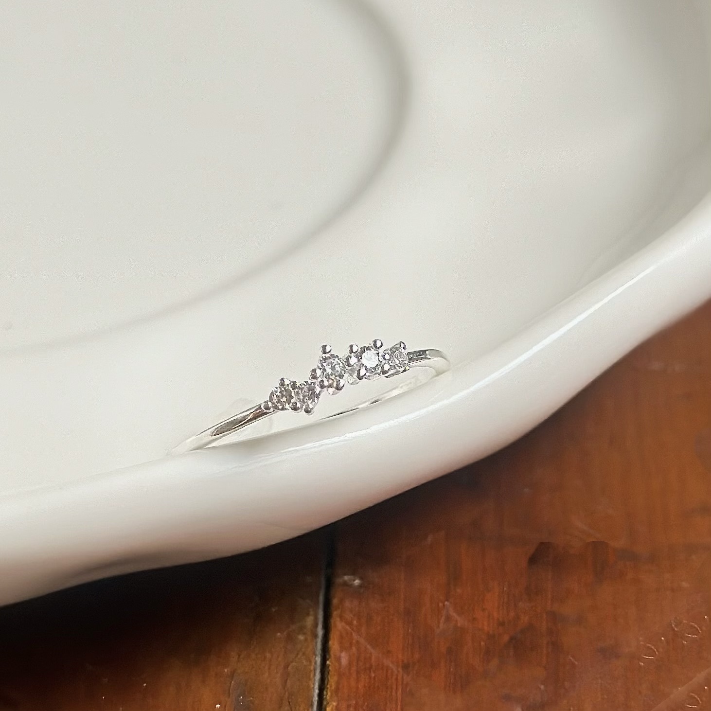 流星小排鑽純銀戒指