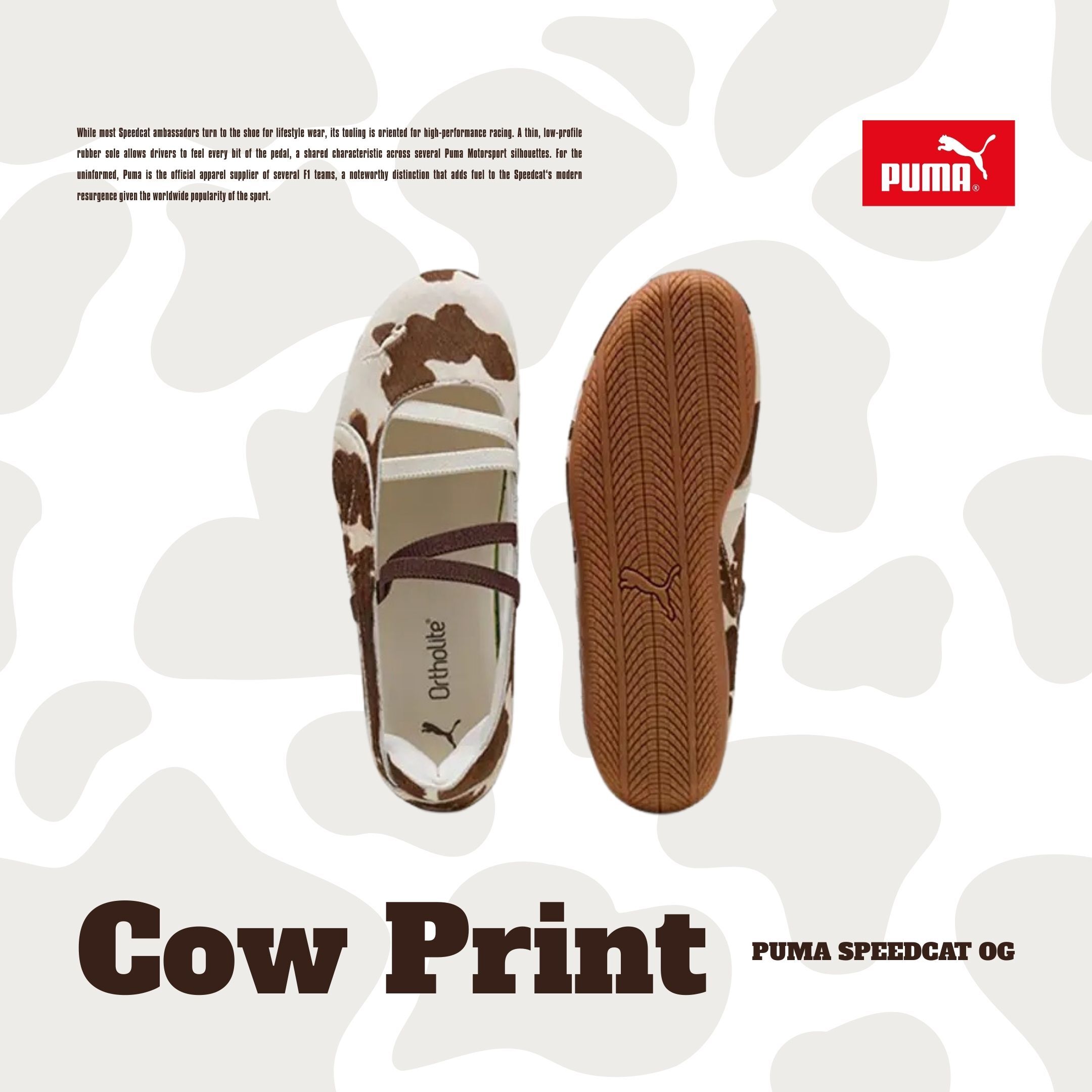 NICEDAY 代購 PUMA Speedcat Ballet Cow Print 乳牛 奶牛 馬鬃毛 毛 芭雷 薄底 女鞋 407787-01