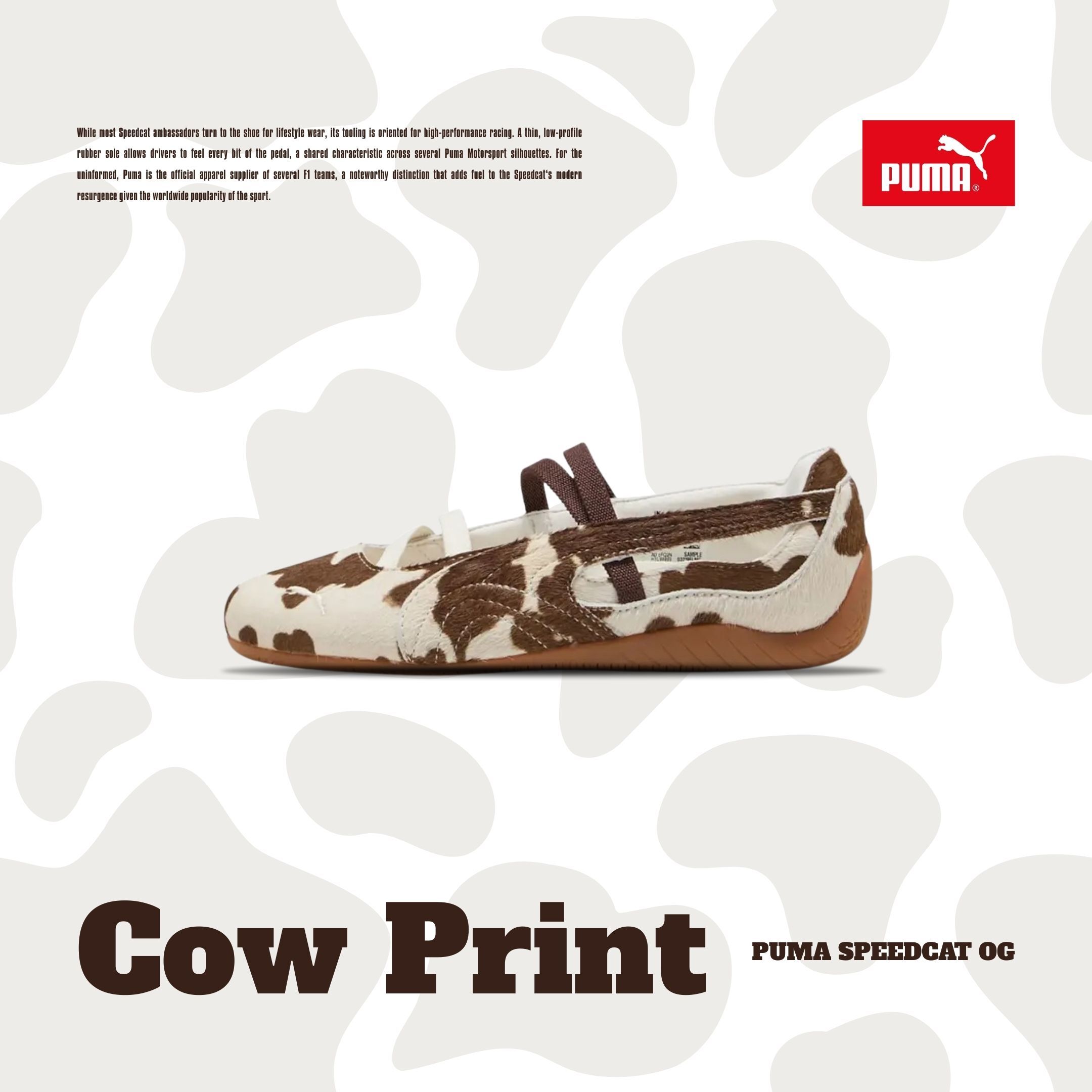 NICEDAY 代購 PUMA Speedcat Ballet Cow Print 乳牛 奶牛 馬鬃毛 毛 芭雷 薄底 女鞋 407787-01
