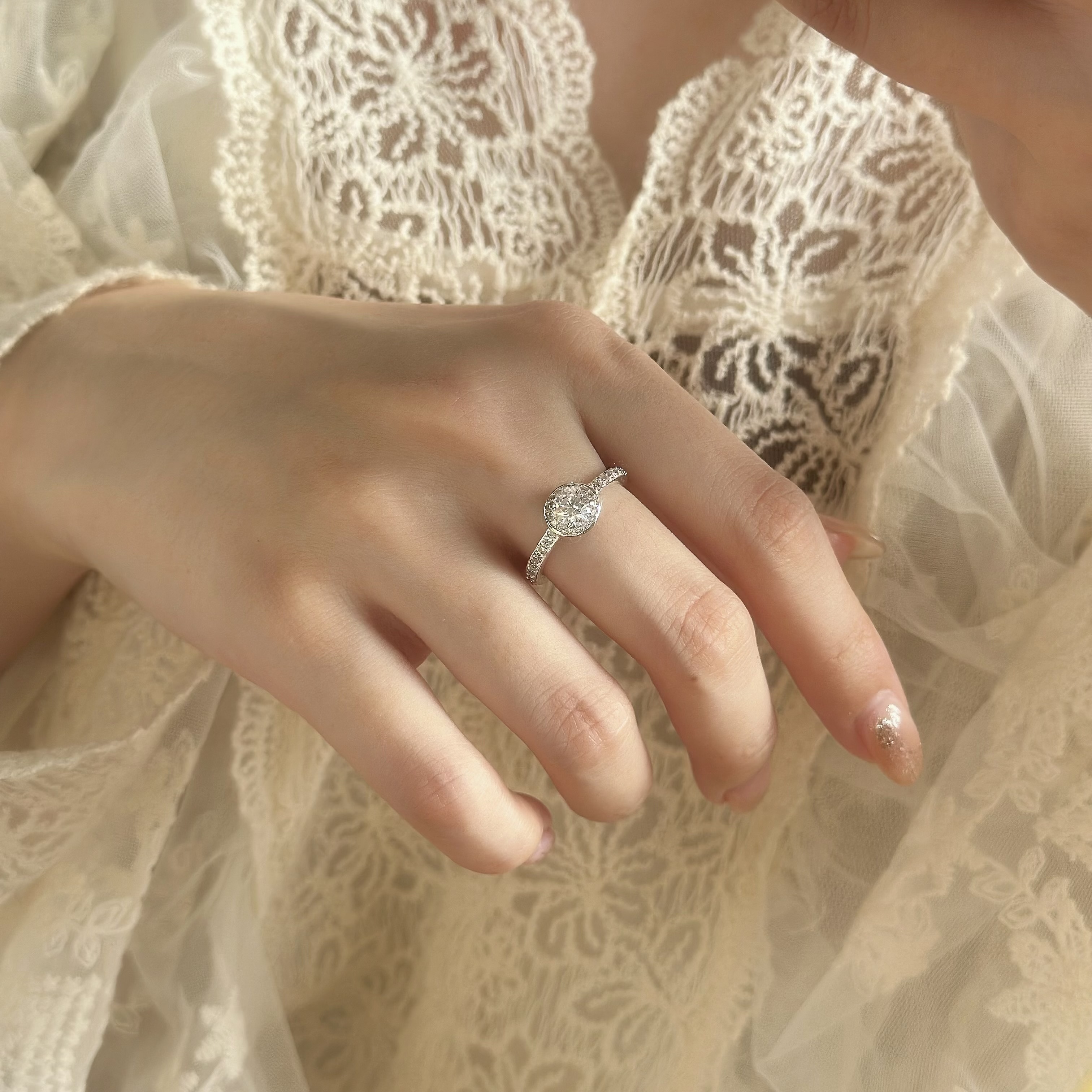 閃耀鋯石純銀鑽戒