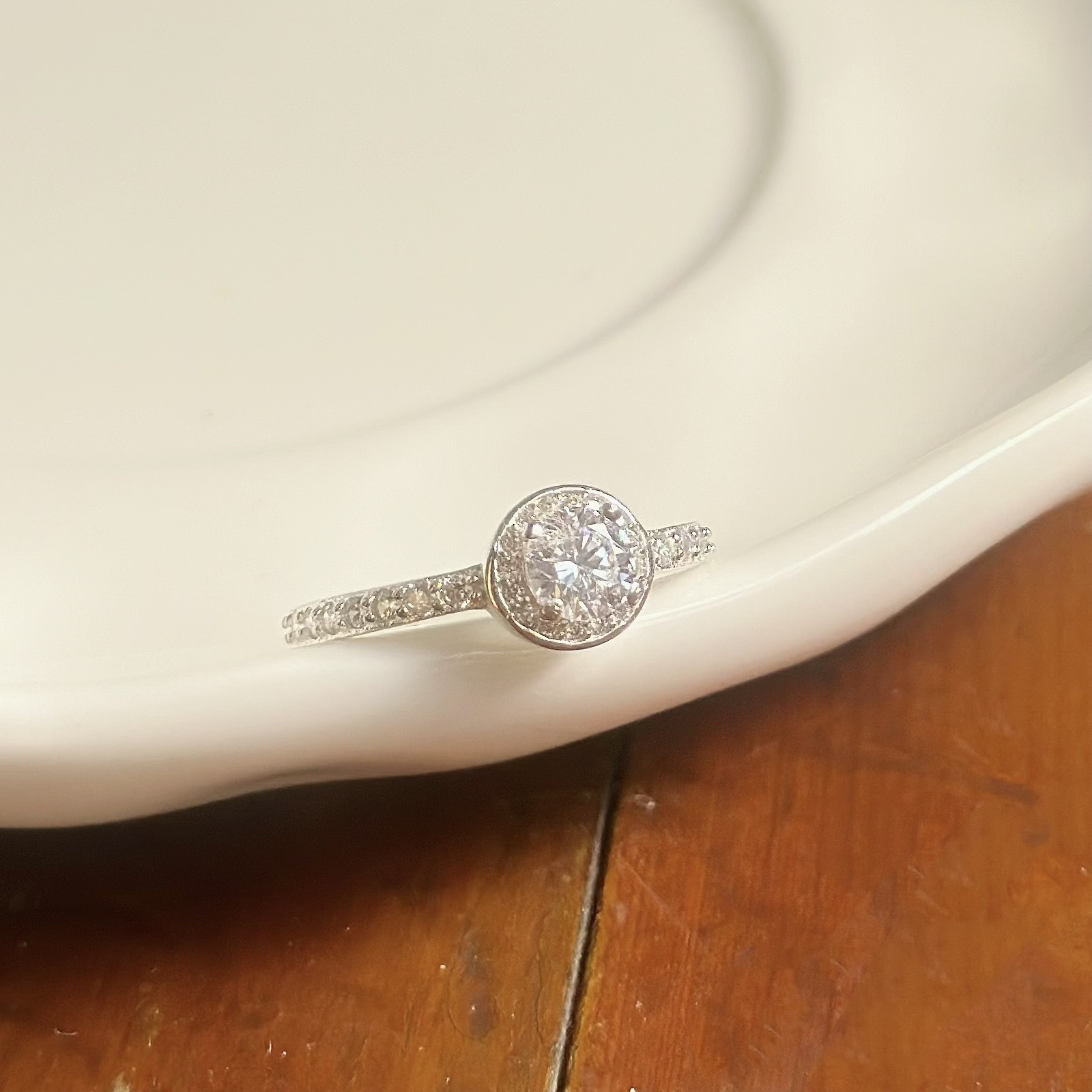 閃耀鋯石純銀鑽戒