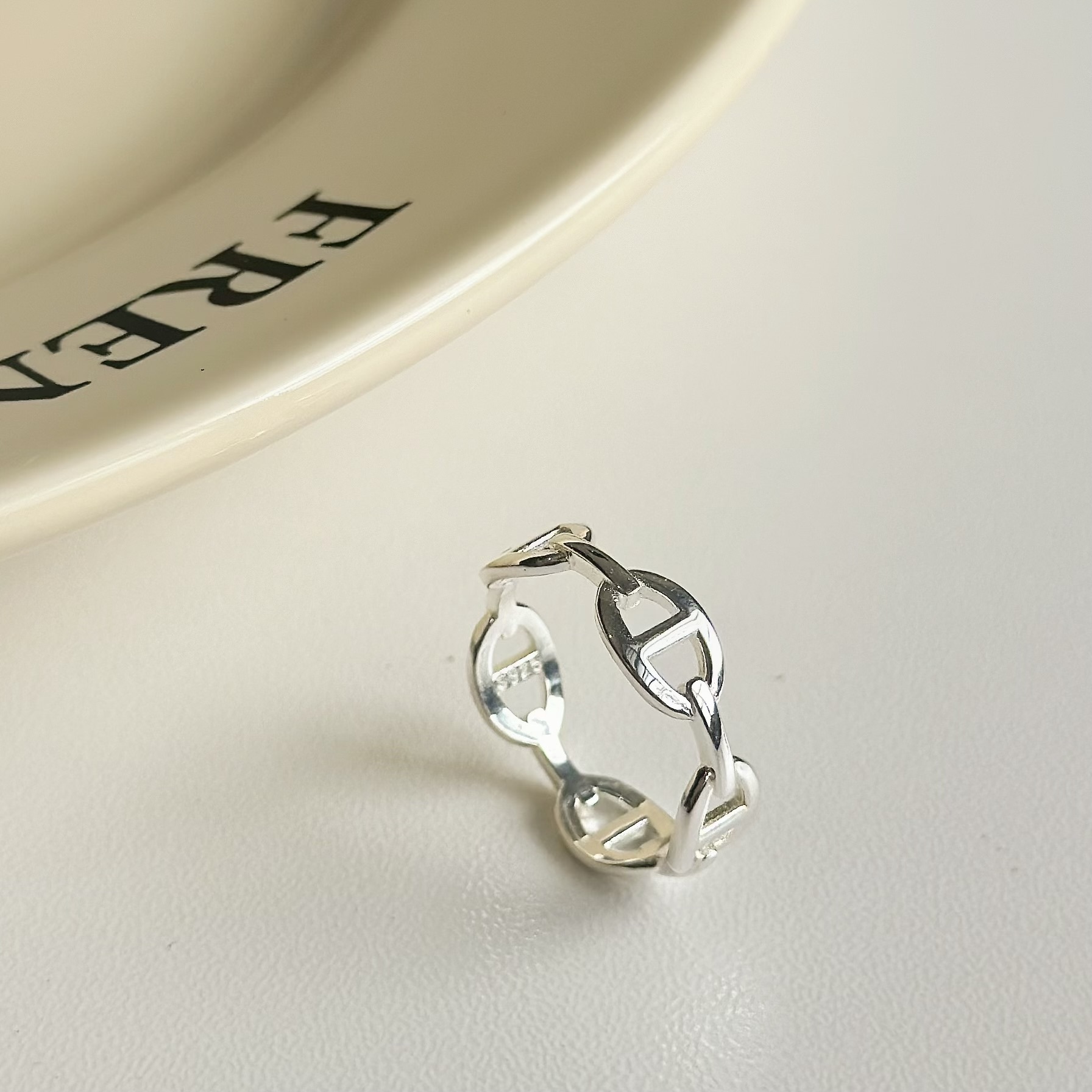 滿圈豬鼻純銀戒指