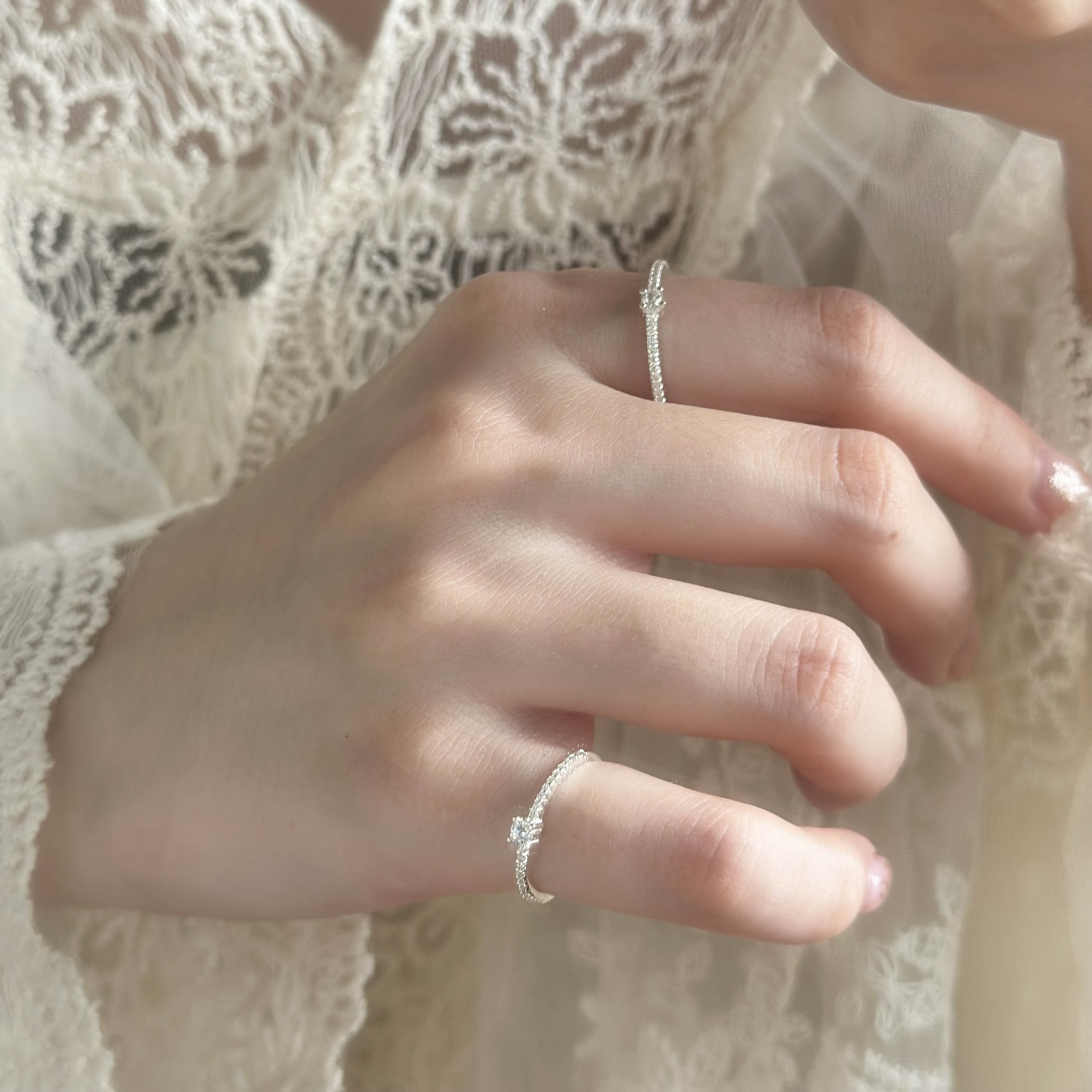 小主鑽純銀戒指