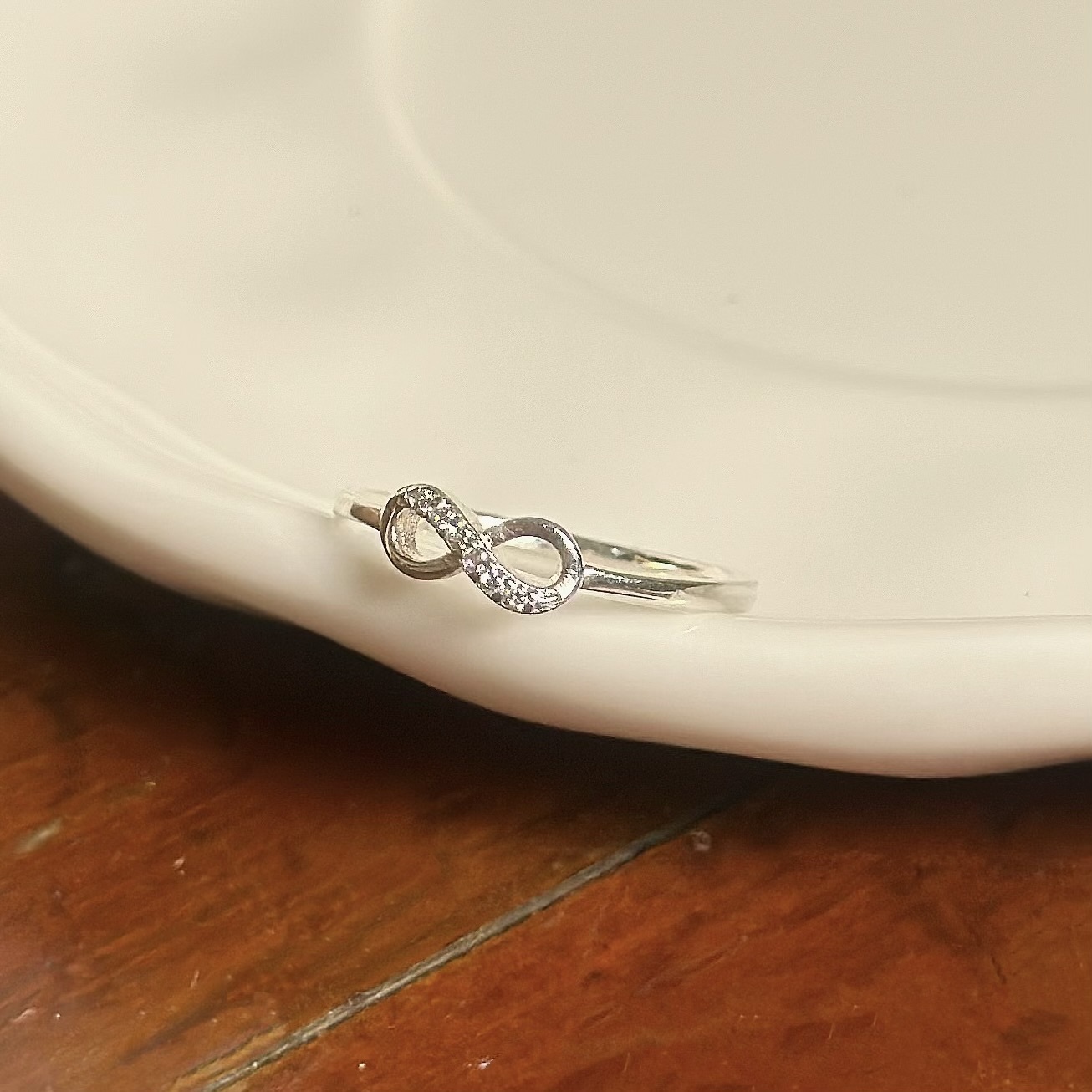 排鑽無限純銀戒指