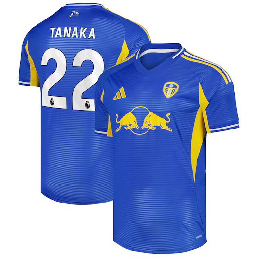 2025 Leeds United Away Shirt with 22 TANAKA & Patch