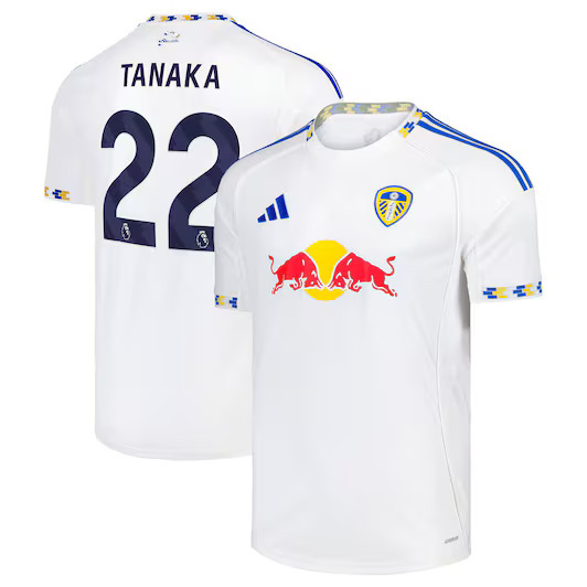 2025 Leeds United Home Shirt with 22 TANAKA