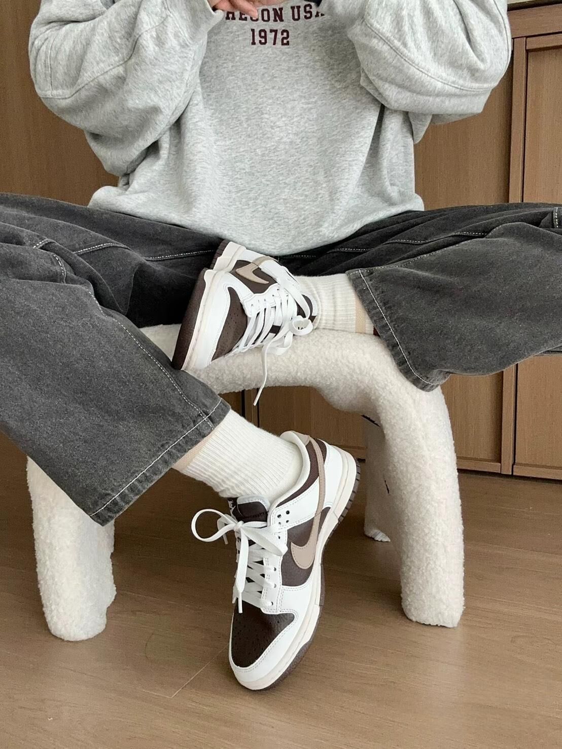 Nike Dunk Low 小摩卡倒勾 摩卡倒勾配色 白棕 HF4292-100