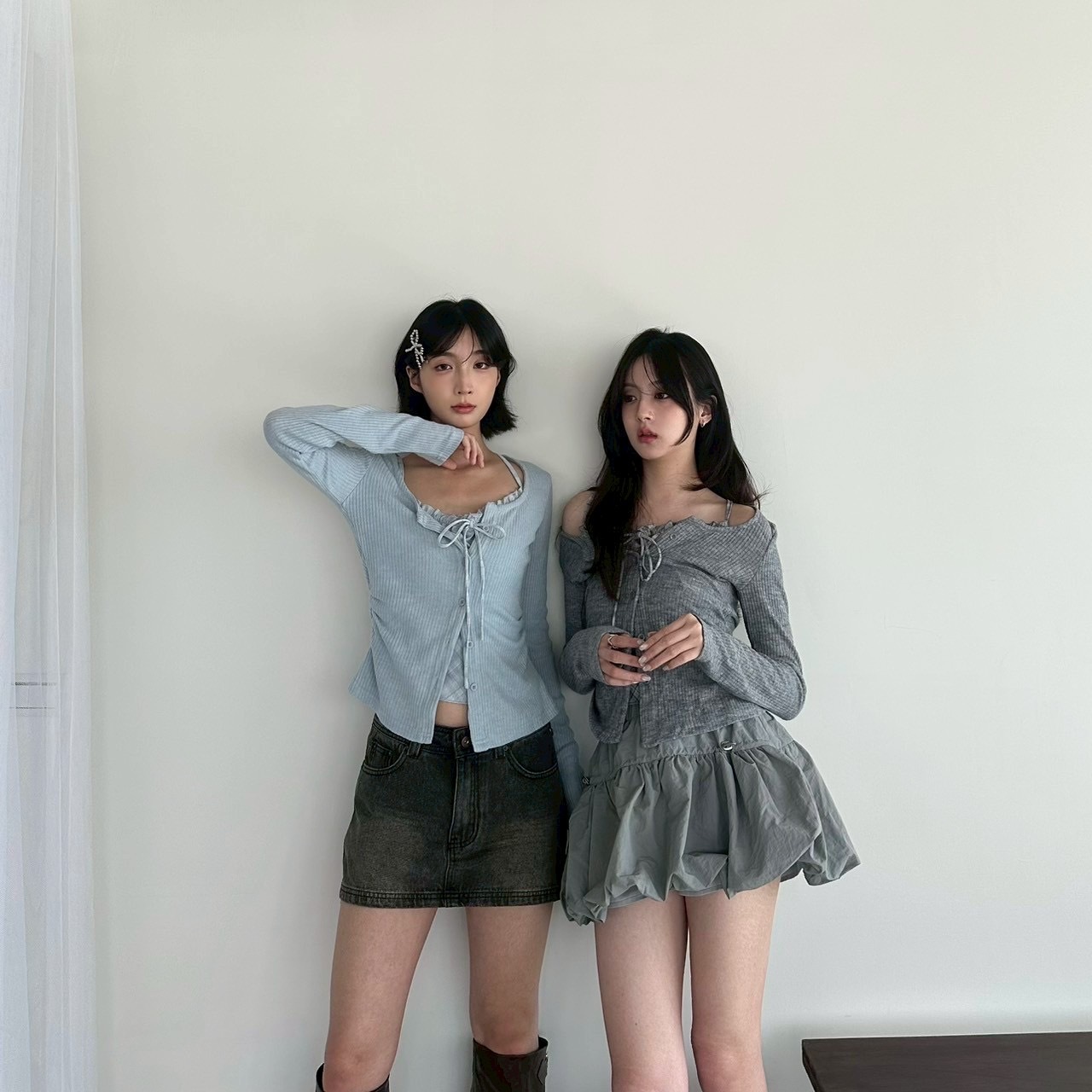 軟妹氛圍格紋罩衫