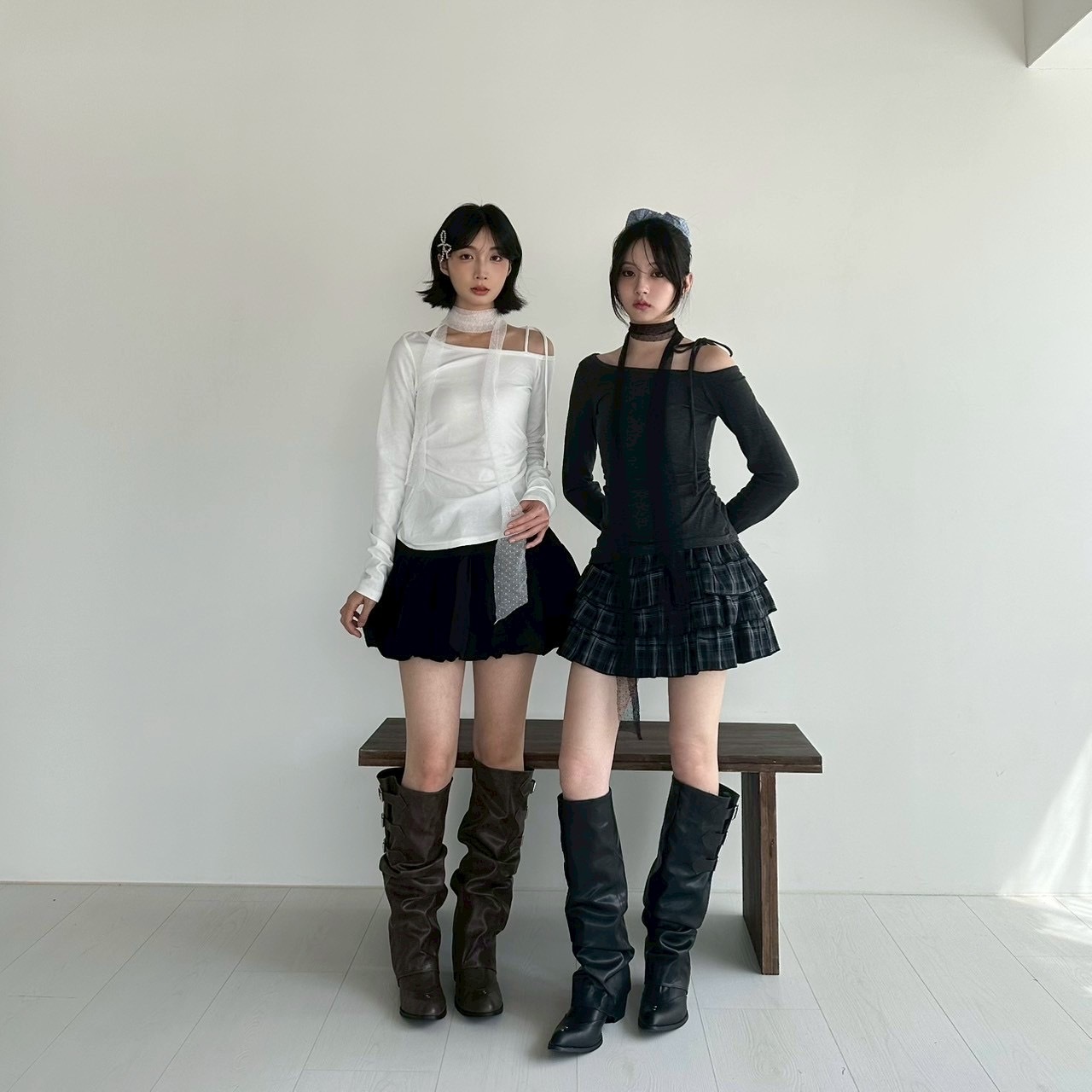 綁住你心網紗繞脖修身長袖