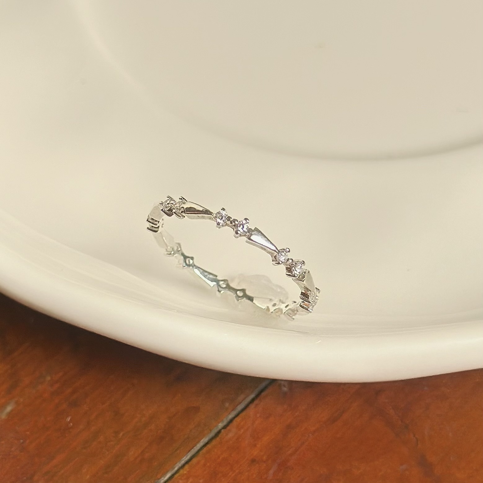 J63排鑽純銀戒指