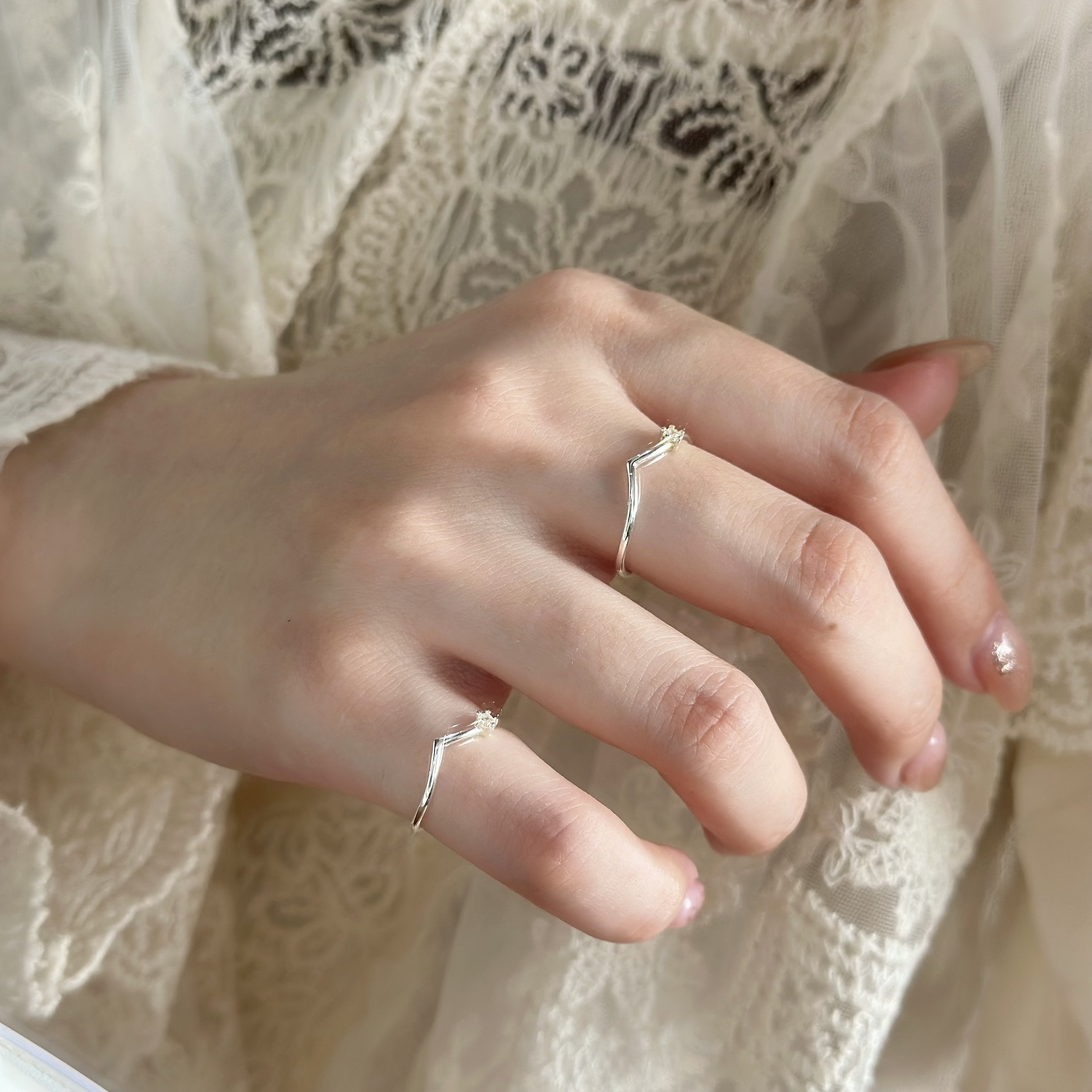 C27海鷗小鑽純銀戒指