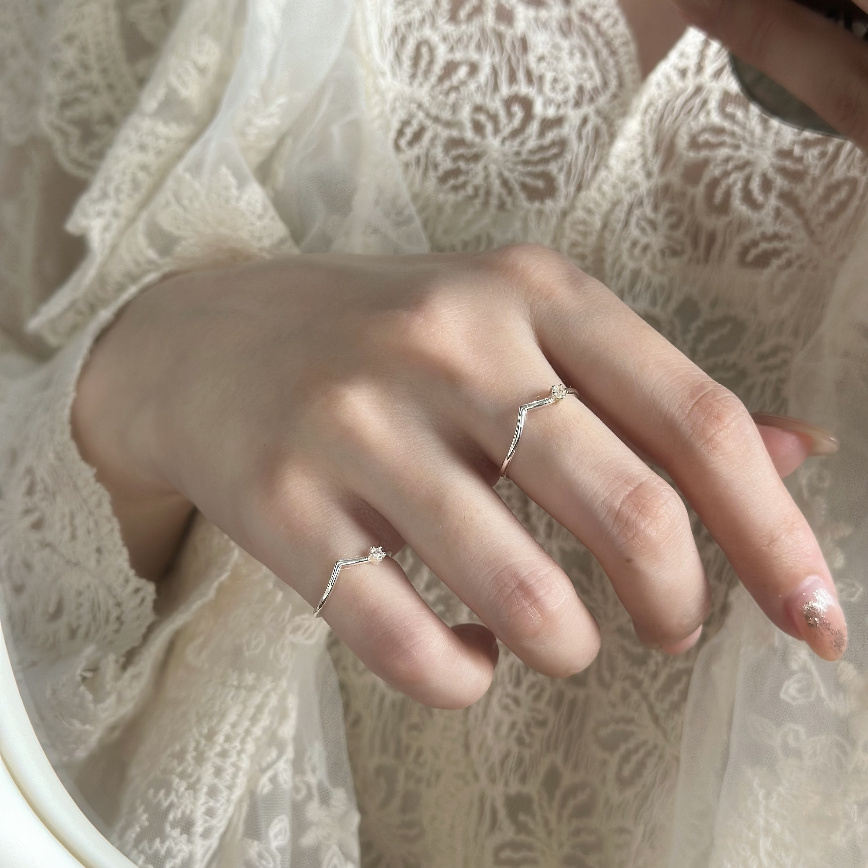 C27海鷗小鑽純銀戒指