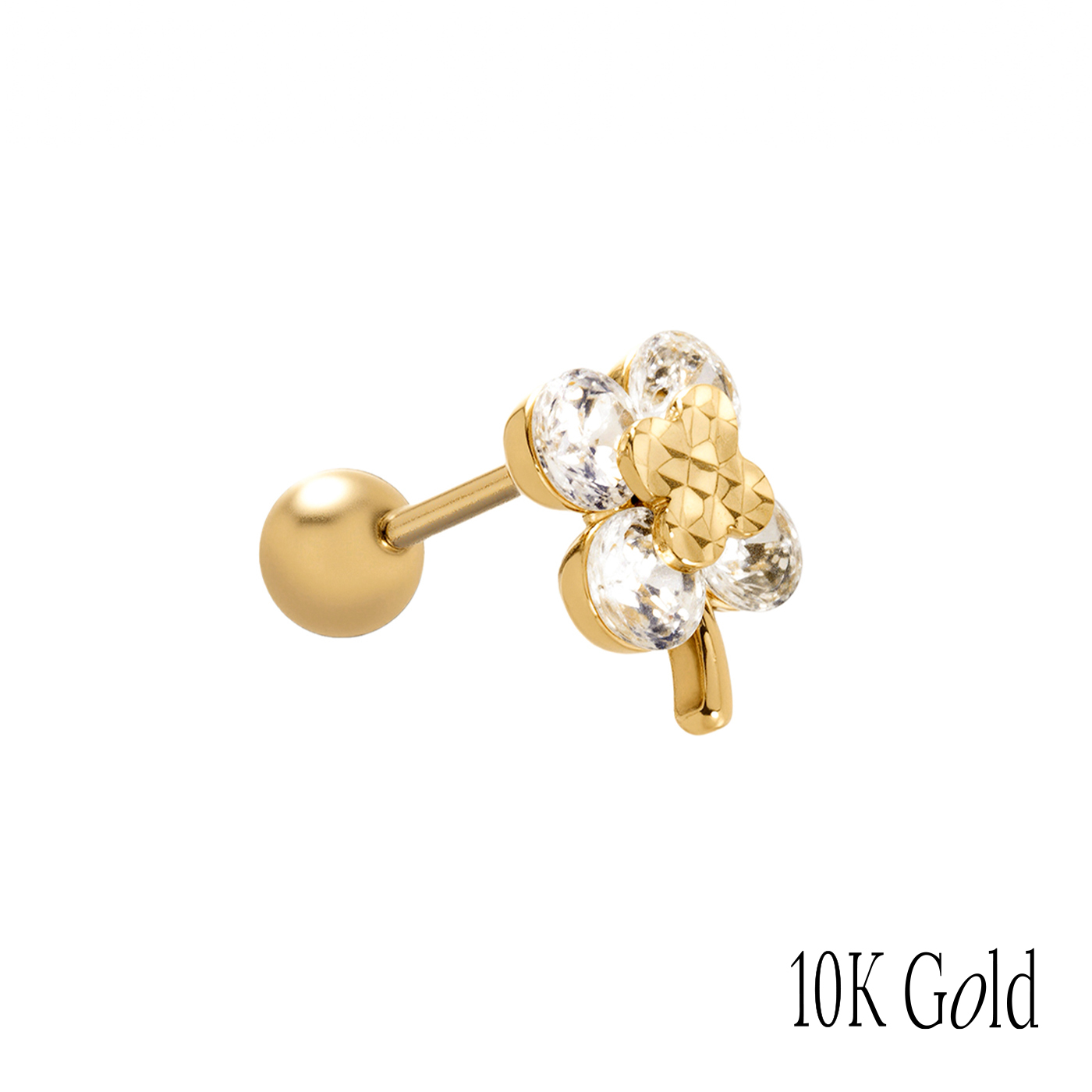 10K純金,K金飾品,幸運草耳環,精品耳環