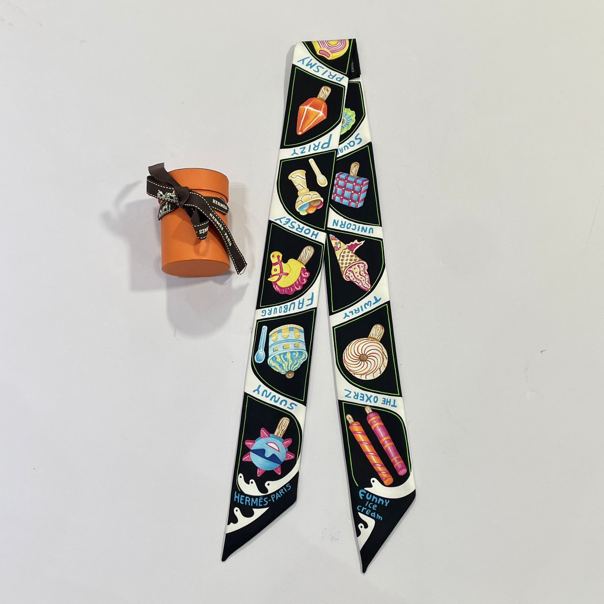 全新HERMES TWILLY 黑色/白色/多色 雪糕FUNNY ICE CREAM#BRAND NEW#香榭站正品