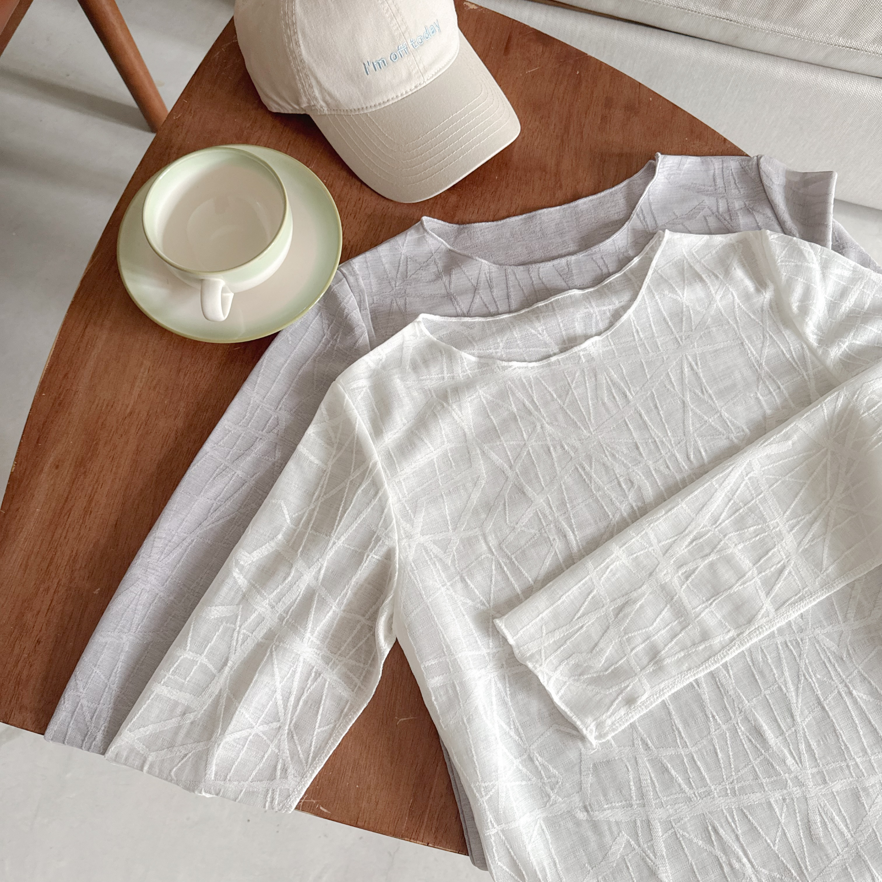 幾何條紋半透top