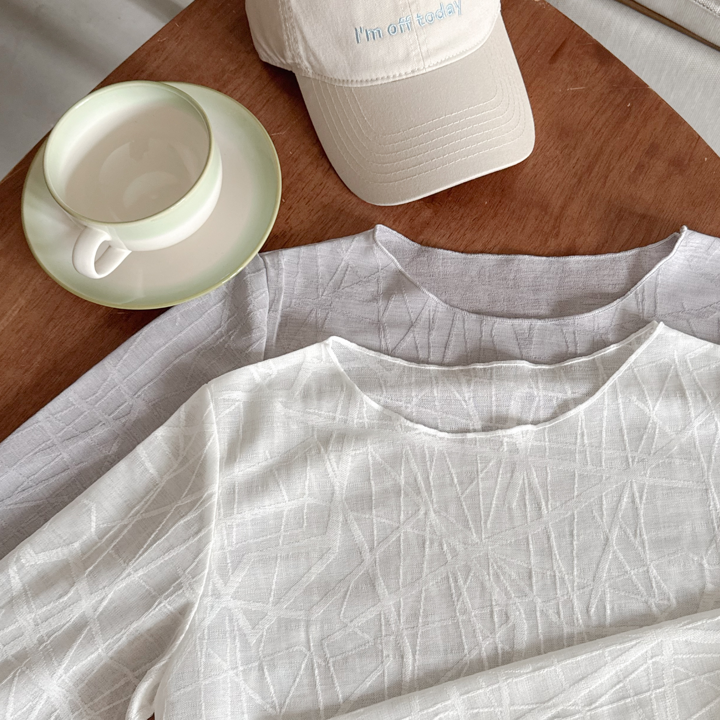 幾何條紋半透top