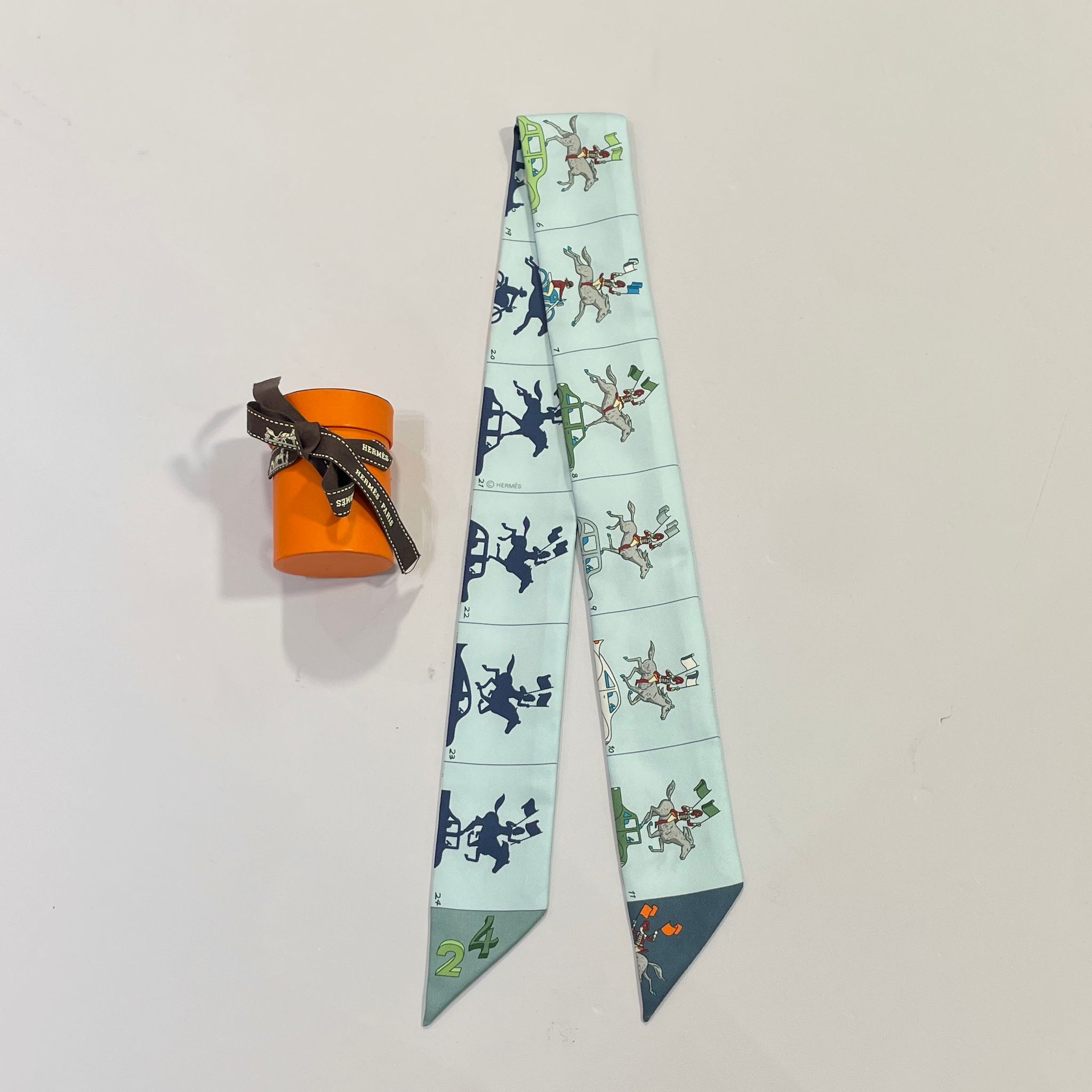 全新HERMES TWILLY 粉藍/綠色/橙色 PARADE 馬仔巡遊#BRAND NEW#香榭站正品