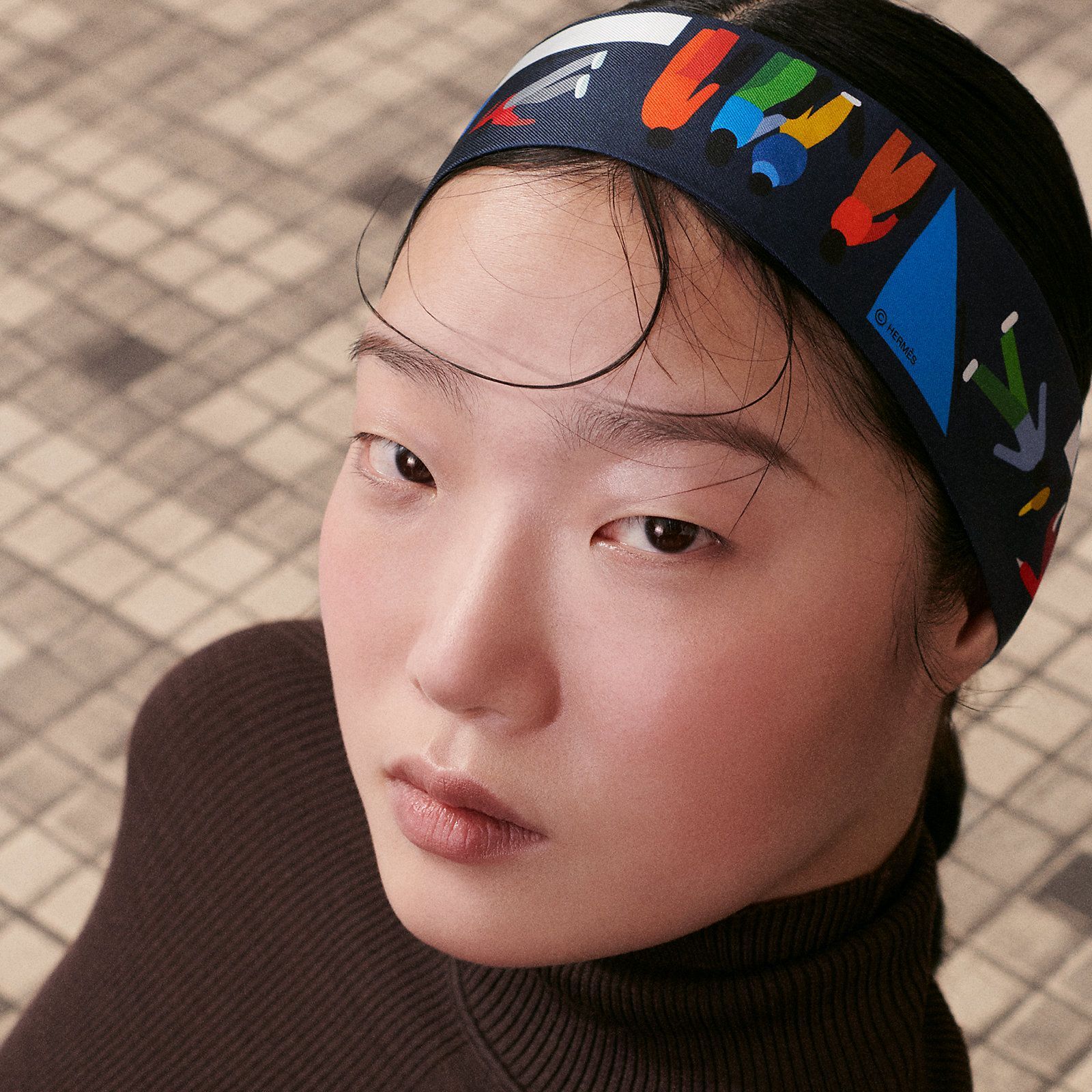 全新HERMES TWILLY 深藍色/黃色/多色 自由人物FIGURES LIBRES #BRAND NEW#香榭站正品