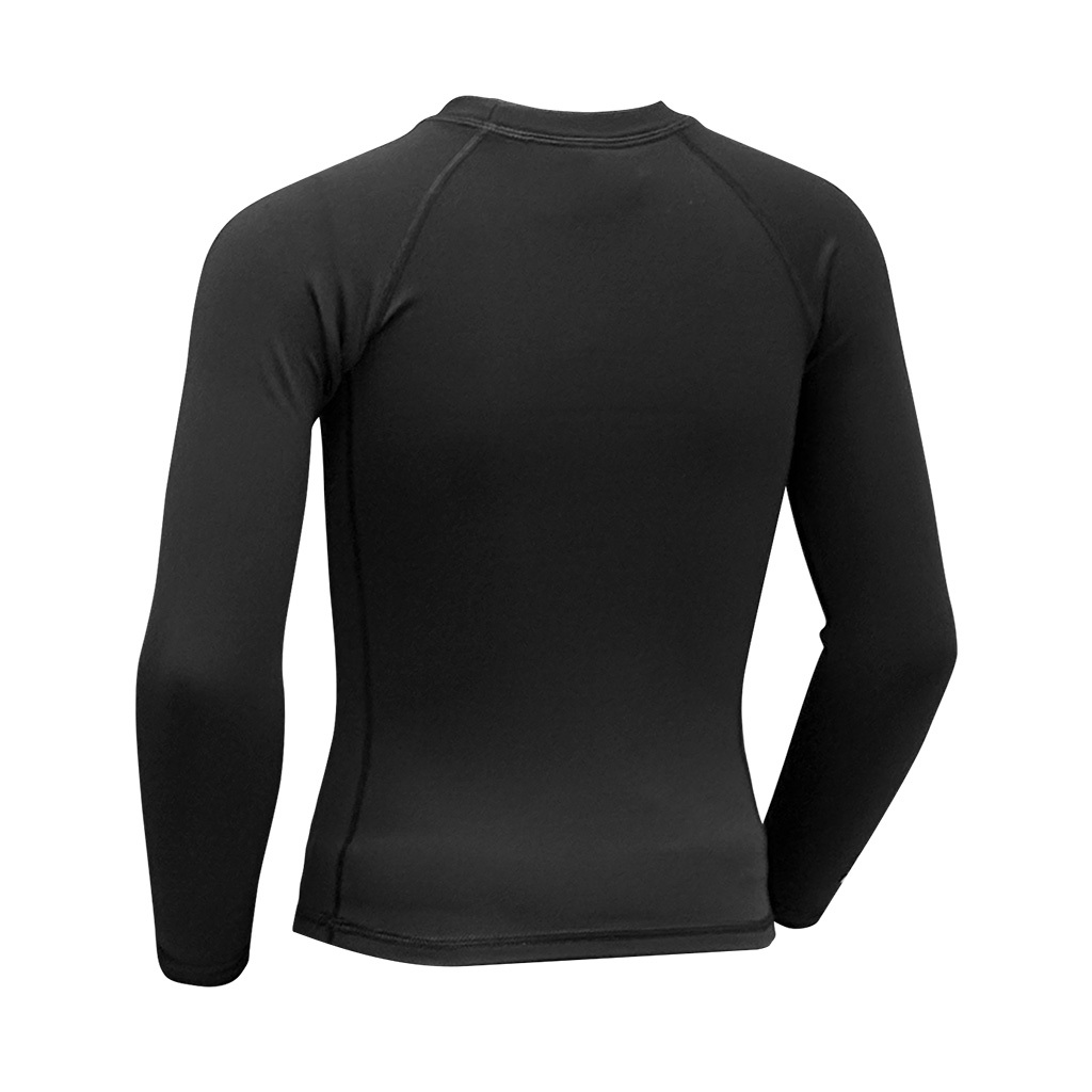 1mm 兒童低領抗水抓毛游泳保暖上衣 - 黑