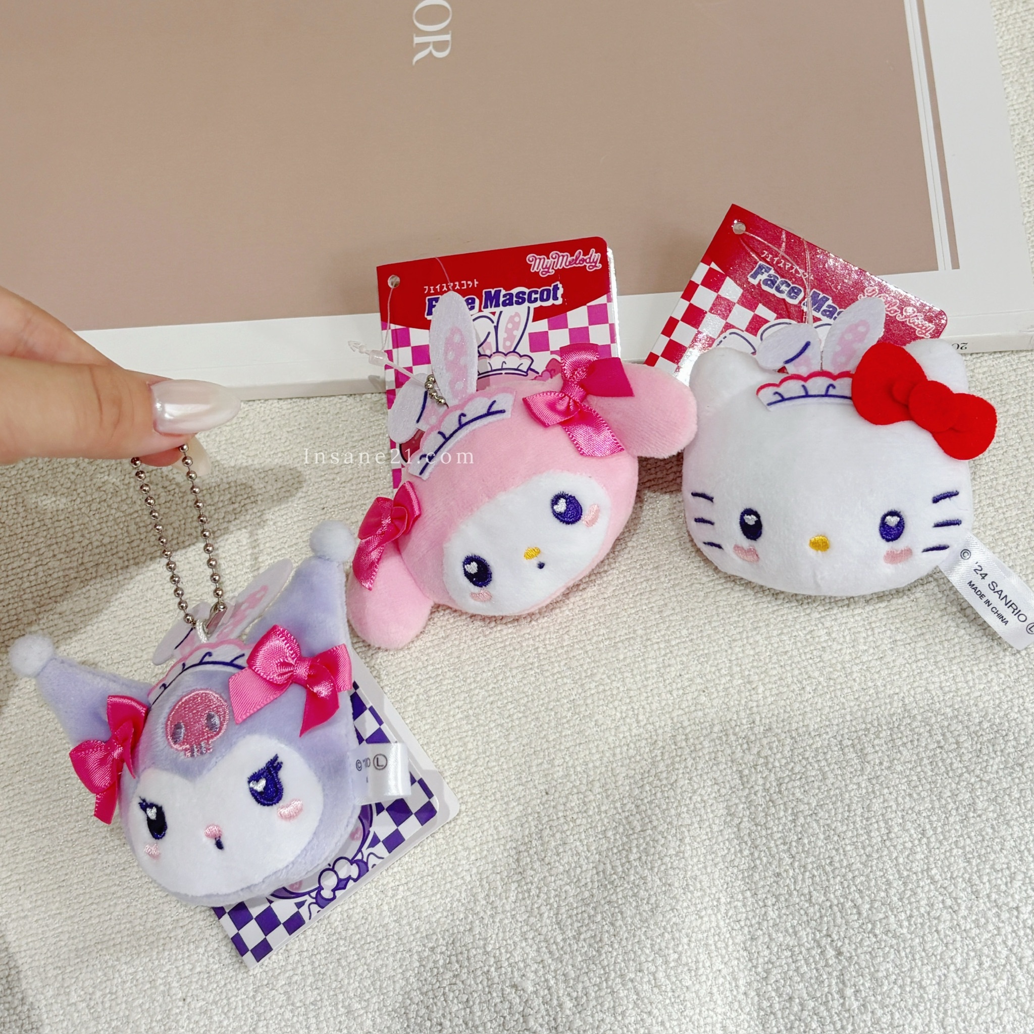 三麗鷗 SANRIO 迷你 大頭 兔子髮飾 絨毛吊飾 日本限定