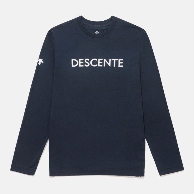 DESCENTE 迪桑特 經典 小LOGO 長袖 深藍色
