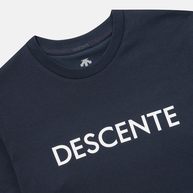 DESCENTE 迪桑特 經典 小LOGO 長袖 深藍色
