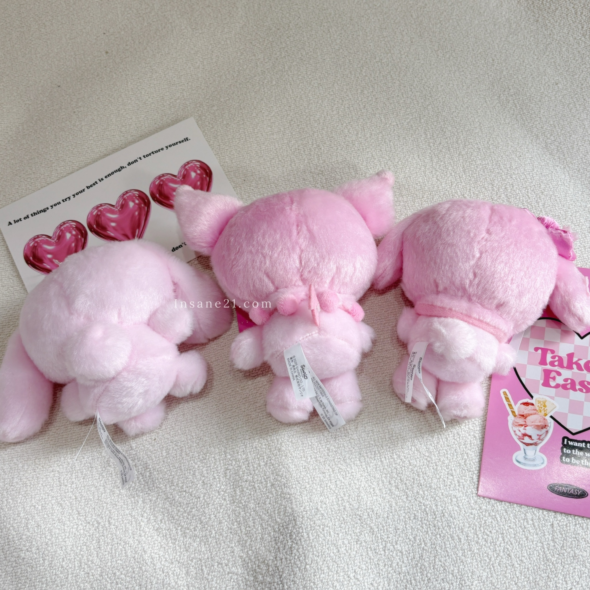 三麗鷗 SANRIO 粉色絨毛 櫻花系列 水汪汪眼睛 絨毛吊飾