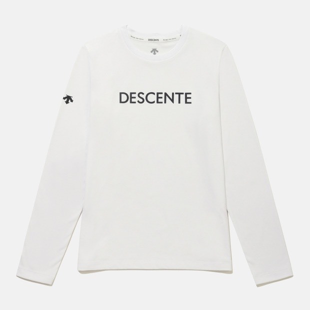 DESCENTE 迪桑特 經典 小LOGO 長袖 白色