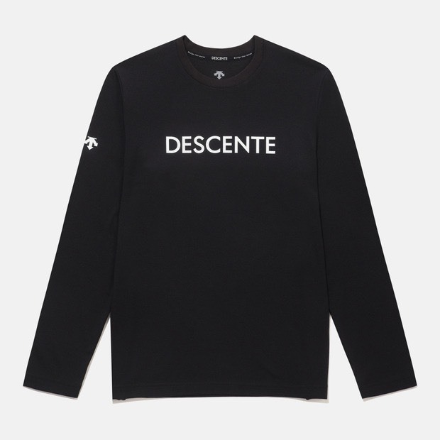 DESCENTE 迪桑特 經典 小LOGO 長袖 黑色