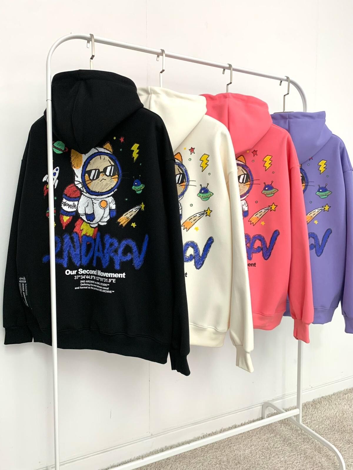 貓仔圖案英文字連帽衛衣 2nd-271T