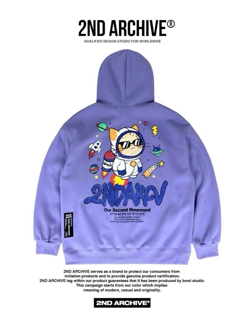 貓仔圖案英文字連帽衛衣 2nd-271T