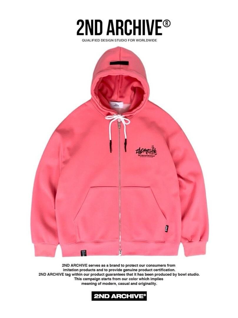 英文字連帽拉鍊外套 2nd-274JK