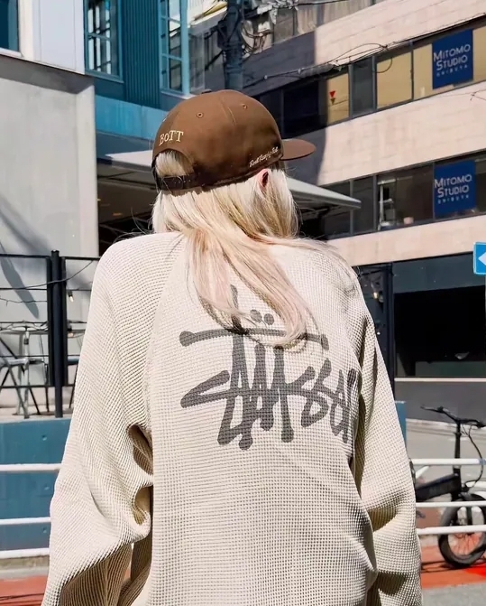 BASIC STÜSSY THERMAL STUSSY 華夫格長T 長袖 5色