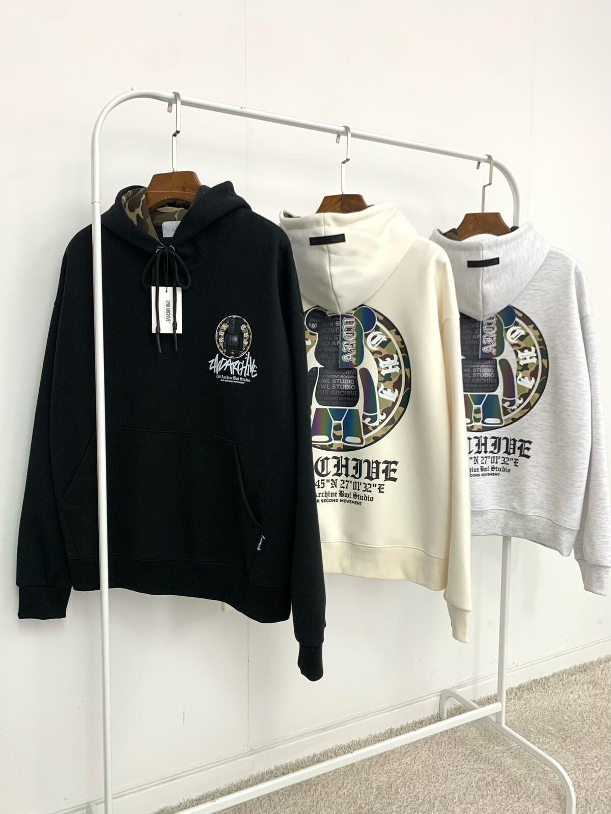 3M反光熊仔圖案英文字連帽衛衣 2nd-277T