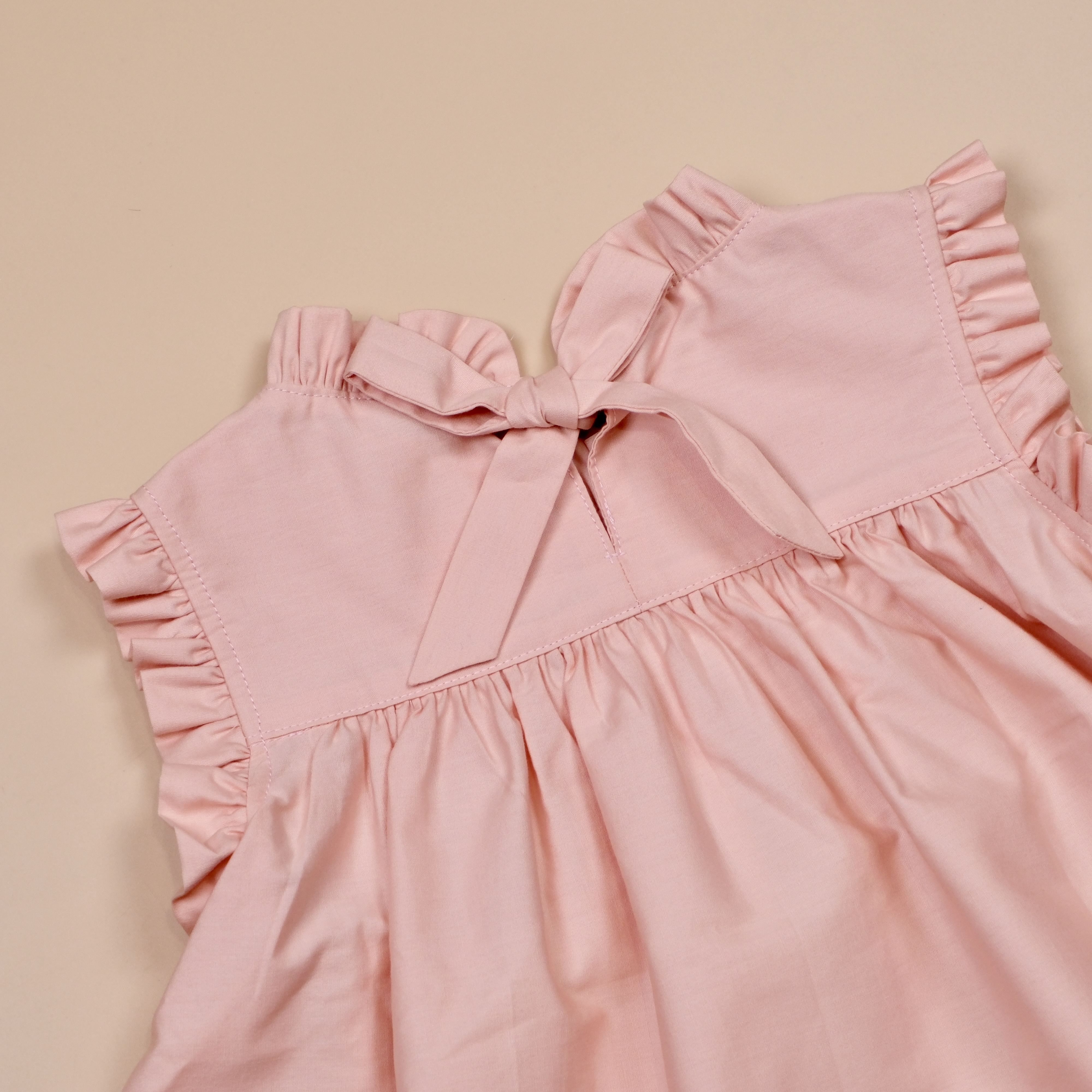 細語系列 ❖ 玫瑰粉 ❖ 手作女童立領荷葉無袖上衣