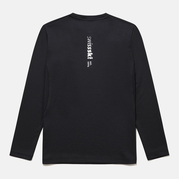 DESCENTE 迪桑特 經典 小LOGO 機能長袖 黑色