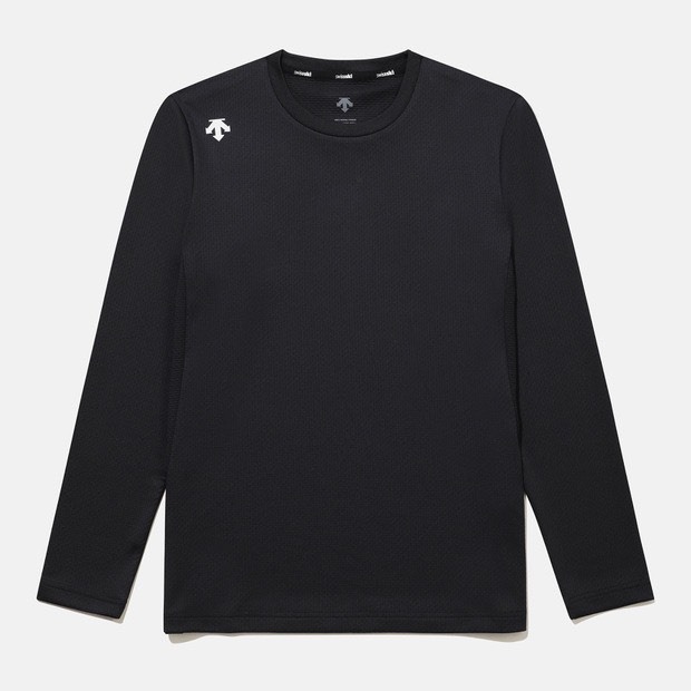 DESCENTE 迪桑特 經典 小LOGO 機能長袖 黑色