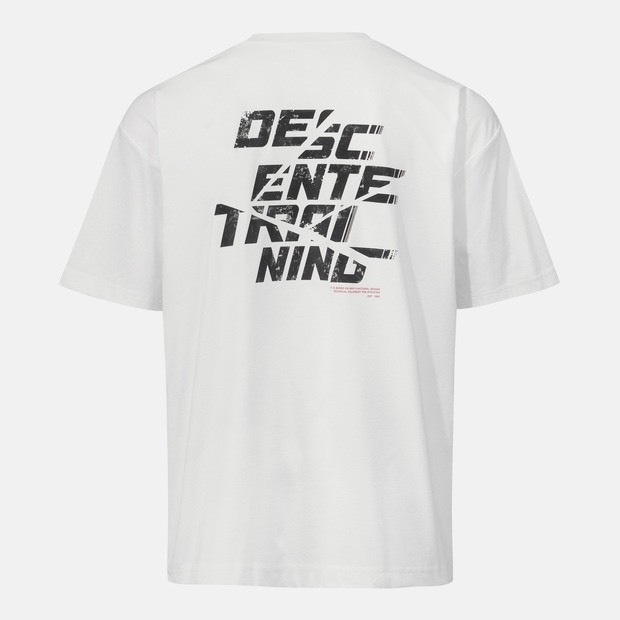 DESCENTE 迪桑特 經典 小LOGO 背後大字體 短袖 白色