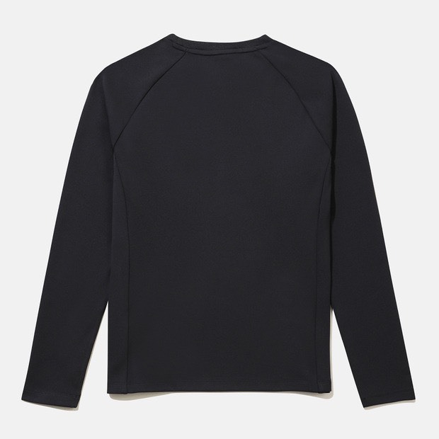 DESCENTE 迪桑特 經典 小LOGO 機能長袖 黑色