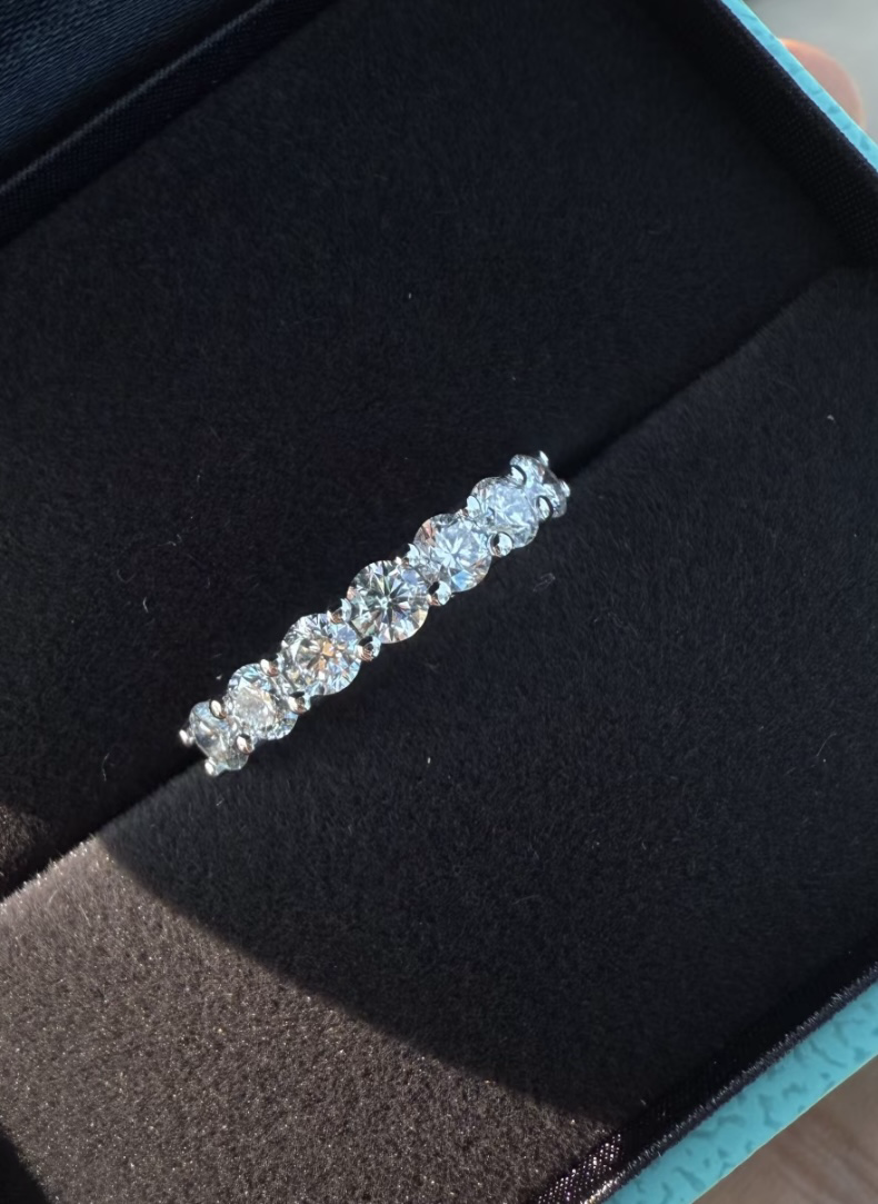 【現貨】G0830480 925純銀10份莫桑7粒鑽戒指