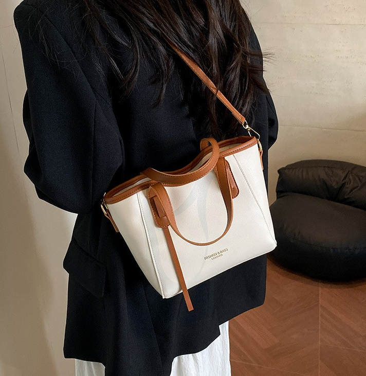 Colorblock Handle & Underarm Tote Bag