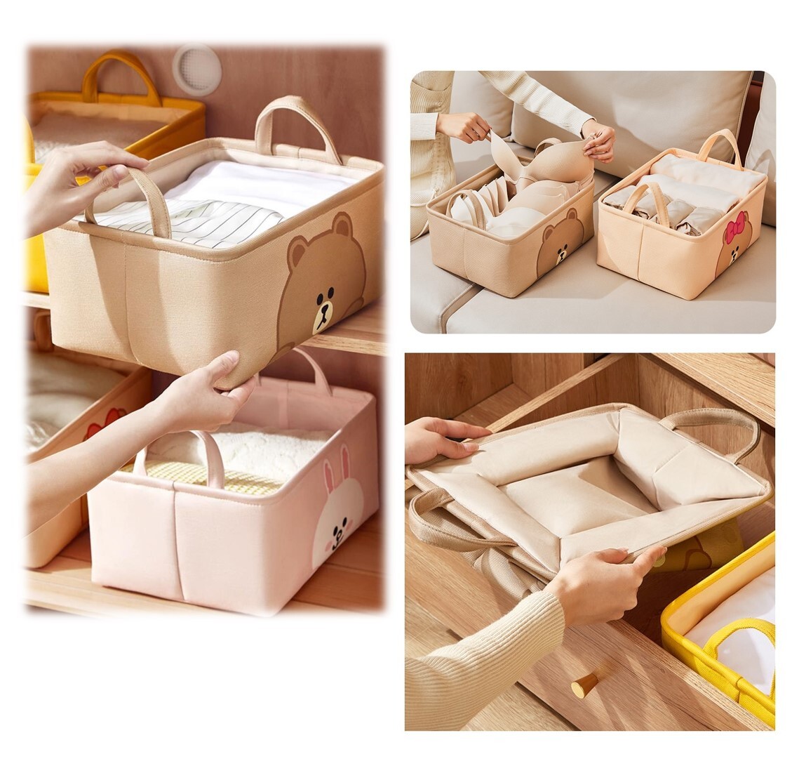 LINE FRIENDS| 摺疊收納籃 | 儲物籃-Cony