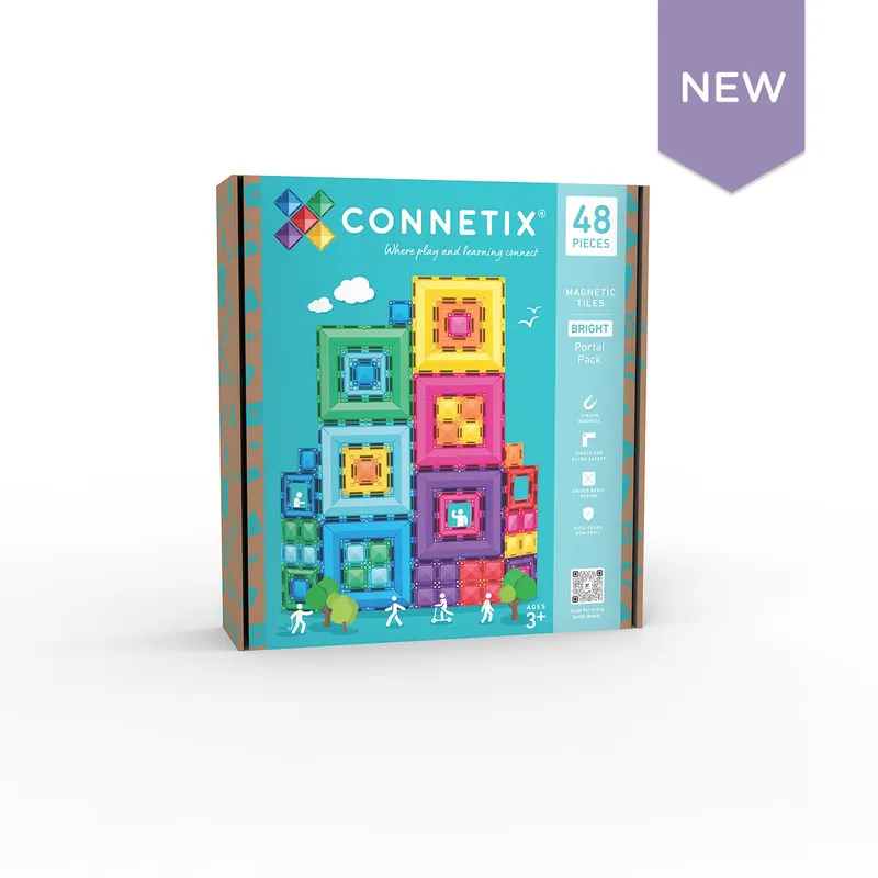 【澳洲 Connetix Tiles 磁樂積木】48片 亮彩方框組